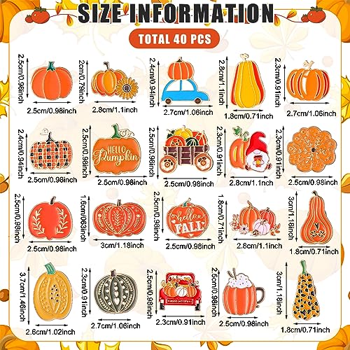 Giegxin 40 Pcs Thanksgiving Pumpkin Pins for Backpacks Cute Sunflowers Fall Spice Lapel Pins Autumn Holiday Seasonal Brooch for Clothes Bags Accessories Gifts - style: Pumpkin