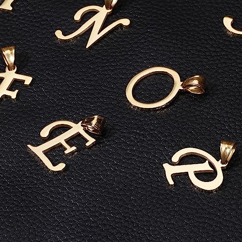 Initial Charms Gold Initial Pendant 14k Gold Letter Charm Name Pendant for Women and Men - style: E