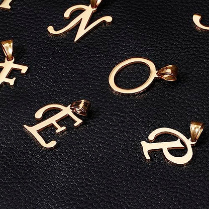 Initial Charms Gold Initial Pendant 14k Gold Letter Charm Name Pendant for Women and Men - style: E