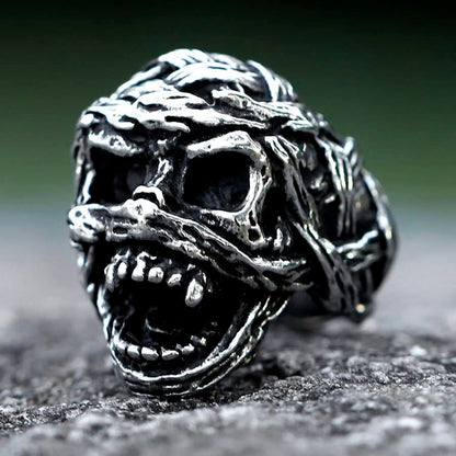 2023 Skull Ring Cool Evil Death Punk Rock Stainless Steel Rings Aly Style Jewelry - style: R1066