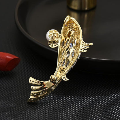 Brooches and Pins for Women Elegant Flower Pearl Brooches Costume Broches Jewelry Lady Christmas Pin for Women - style: GD-1144