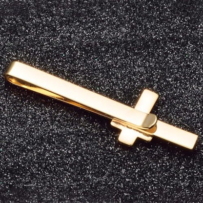 Gold Black Silver Cross Tie Clips For Men Unique Christian Catholic Tie Clip Cross Accessories For Men - style: gold cross tie clips for men