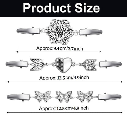 Vintage Sweater Clips Shawl Dresses Shirt Clips Retro Cardigan Collar Chain Clips Brooch Pins for Women - style: Style 12