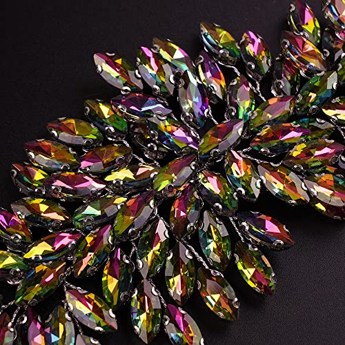 JWICOS Bridal Headband Crystal Wedding Hair Vine Headpieces for Bride and Girls (Colorful) - color: Colorful