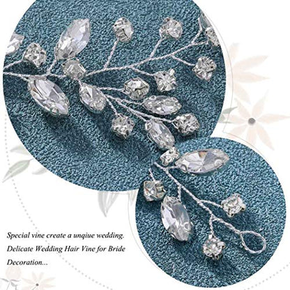 JAKAWIN Bride Wedding Hair Piece Rhinestone Bridal Hair Accessories Diamond Hair Vine for Women HV113 - color: 1 Silver