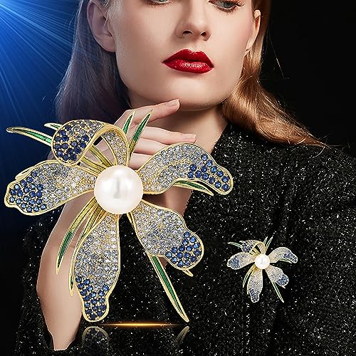 Brooches and Pins for Women Elegant Flower Pearl Brooches Costume Broches Jewelry Lady Christmas Pin for Women - style: Magnolia Flower