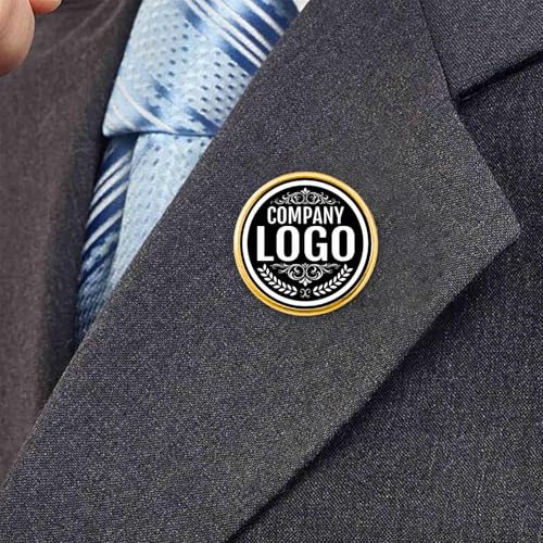 Custom Lapel Pins With Logo - Custom Pins Customized Buttons for men Customized Pin Bulk - color: Round-Gold