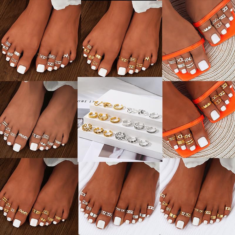 Toe Rings for Women Adjustable Toe Rings for Women Open Toe Ring Summer Beach Foot Jewelry - style: B - G