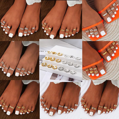Toe Rings for Women Adjustable Toe Rings for Women Open Toe Ring Summer Beach Foot Jewelry - style: B - G