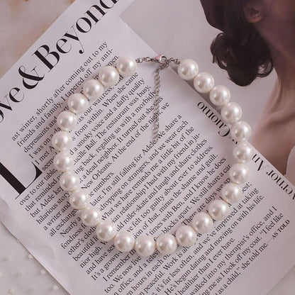 CSIYANJRY99 Pearl Necklace and Earring Set Faux Pearl Jewelry Sets for Women Imitation Beaded Pearl Necklace Bracelet Stud Earrings for Women - color: White Pearl F