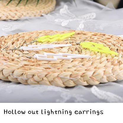 Halloween Earrings Set for Women Geometric Earrings 80s 90s Earrings Halloween Costumes Accessories for Women Halloween Gifts - style: lightning2