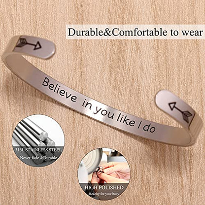 Btysun Bracelets for Women Mothers Day Bracelet Gifts from Daughter Inspirational Gifts for Women Graduation Gifts for Her Motivational Birthday Cuff Bangle Friendship Personalized Mantra Jewelry… - style: 1 Believe in you like I do