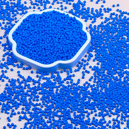 2mm Glass Seed Beads Bulk, Blue 12/0 Tiny Round Seed Bead, Small Mini Pony Craft Beads for Bracelet Necklace Wrist Jewelry Making Beading Weaving DIY Crafts Supplies - color: Blue