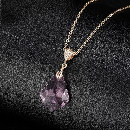 EVEVIC Teardrop Austrian Crystal Charm Pendant Necklace for Women | 14K Gold Plated,Adjustable Chain Fit,Elegant Teardrop Crystal,Gift Box Included,Perfect for Daily Wear and Special Events - color: Pink