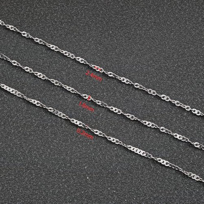 UMAOKANG 32.8 Feet Stainless Steel Jewelry Making Chains Delicate Singapore Link Chain Women Necklace DIY - color: Singapore Silver