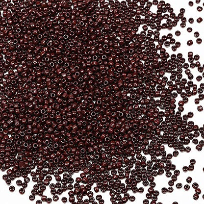 Bala&Fillic Opaque Coffee Color 3mm Seed Beads About 3600pcs/100Grams in Bag, 8/0 Glass Craft Beads for Making Bracelet and Necklace (Coffee) - color: Coffee
