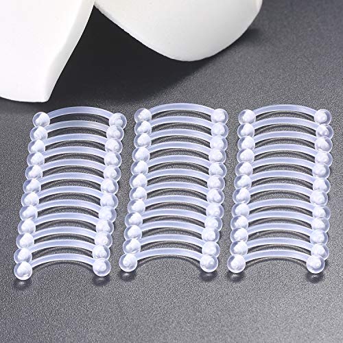 16G Clear Plastic Curved Barbells Eyebrow Ring Snake Eyes Tongue Rings Acrylic Bioflex Cartilage Helix Tragus Earrings Nipple Belly Lip Ring Piercing Retainer Length 6mm 8mm 10mm 12mm 36pcs - color: 36Pcs 16G 12mm