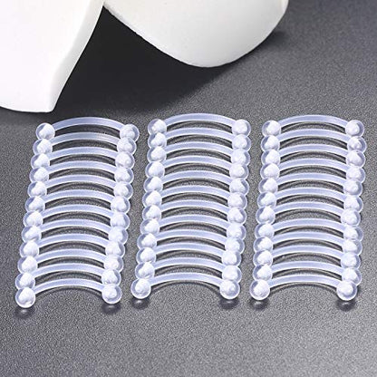 16G Clear Plastic Curved Barbells Eyebrow Ring Snake Eyes Tongue Rings Acrylic Bioflex Cartilage Helix Tragus Earrings Nipple Belly Lip Ring Piercing Retainer Length 6mm 8mm 10mm 12mm 36pcs - color: 36Pcs 16G 12mm