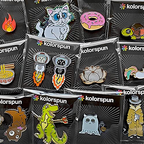 Kolorspun Hustle Enamel Lapel Pin - color: White
