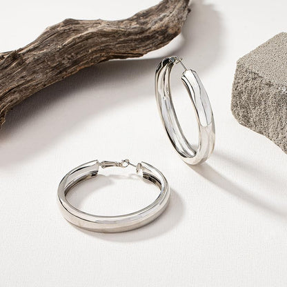 60mm - Classic Chunky Hoop Earrings, Large Statement Hoops, Gold and Silver Options, Lightweight Fashion Jewelry for Women