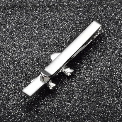 Silver Tie Clip for Mens Stainless Steel Novelty Feather Bat Bee Tie Bar Suitable For Necktie Bar Clip - style: Dog Tie Clip