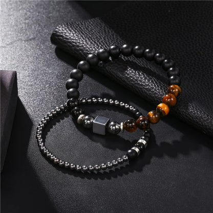Boho Turquoise Bracelet Stack For Women Wooden Beaded Stretch Wrap Bracelet Jewelry - color: C-2pcs beaded Bracelet