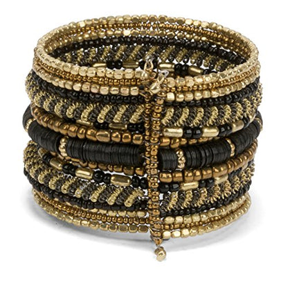 SPUNKYsoul New! Boho Metal Cuff Bangle Bracelets for Women l Collection - style: Gold & Black