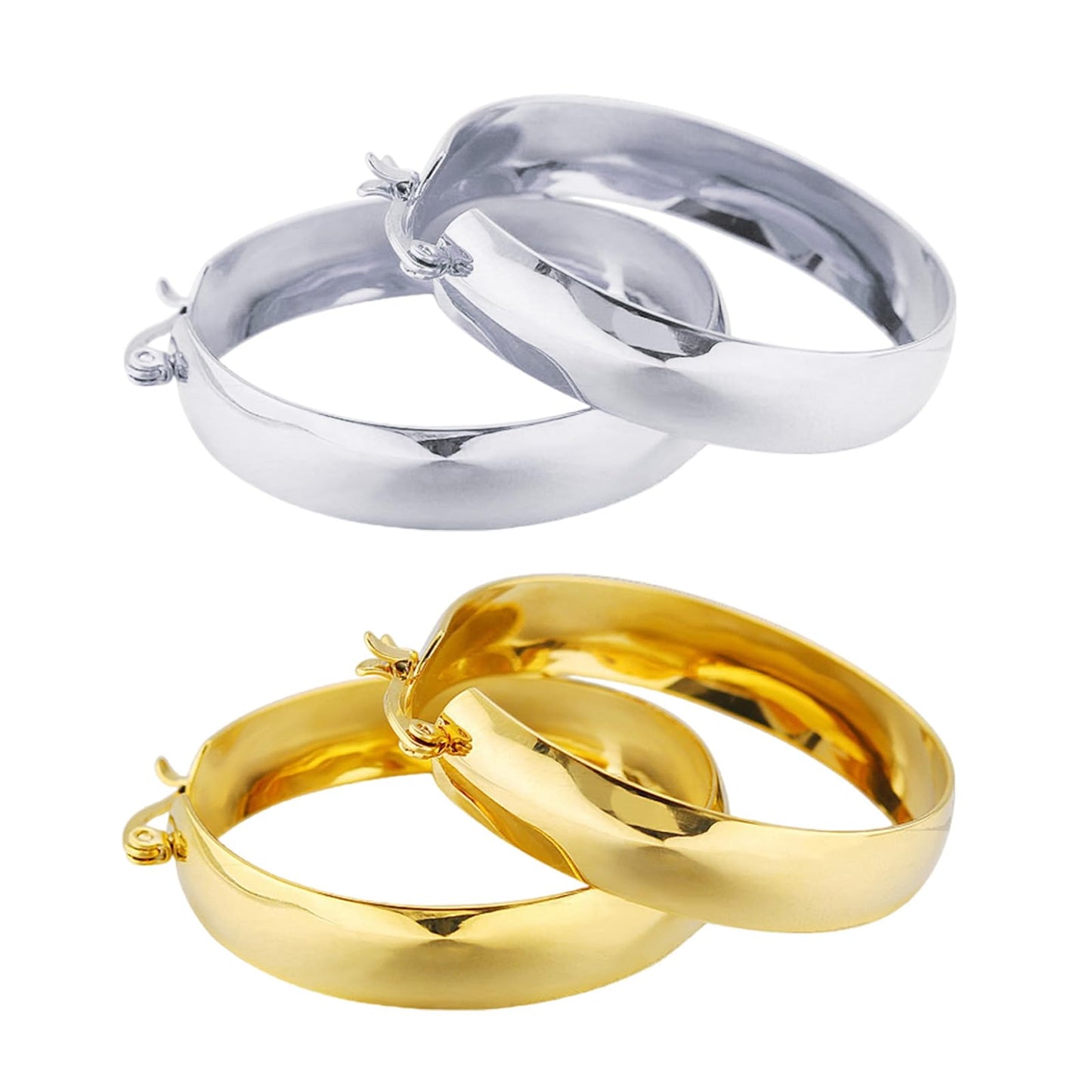 Large Hoop Earrings Lightweight and Comfortable Ear Rings Adornment for Fashion Forward Women and Various Occasions Fashion Statement Jewelry - size: 40mm