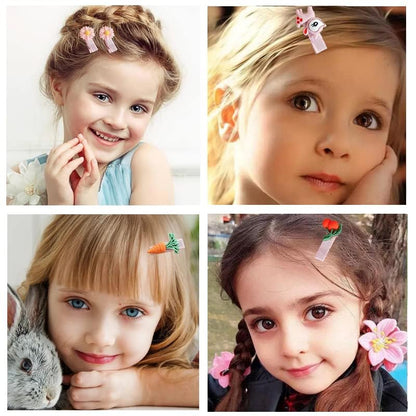 28 PCS Cute Hair Clips Fashion Girls Hair Accessories Flower Fruit Colorful Rainbow Candy Dessert Lovely Animal Barrettes Set Non-slip Metal Snap Pins for Girls Kids Teens Toddlers (Style C) - color: Style C