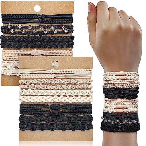 KANPRINCESS Boho Hair Tie Bracelets - Elastic Bands for Women's Ponytails, Daily Life, Sports, and Work (20pcs) - color: Set6