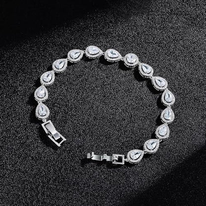 Tennis Bracelets for Women - 18K White Gold Plated Wedding Bridal Bracelet for Brides Bridesmaids, Classic Cubic Zirconia Tennis Bracelets for Wedding, Prom, Party, Jewelry Gift