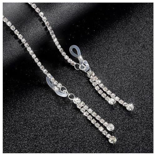 Rhinestone Tassel Choker Necklace Sexy Non Piercing Nipple Jewelry Summer Beach Chest Body Chain Crystal Nipple Body Accessories Jewelry for Women - color: Silver