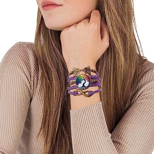 Boho Sunflower Gifts Sunflower Leather Bohemian Bracelet Birthday Gifts for Women Teens Granddaughter Wife Daughter Mom Friendship Bracelets for Her - color: Tree Life