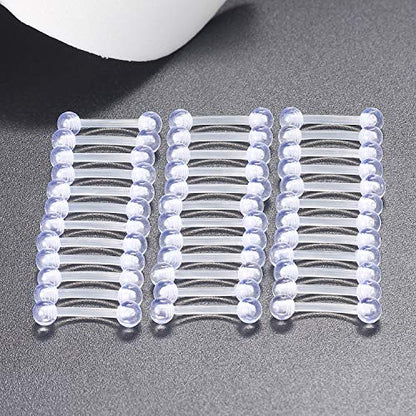 16G Clear Plastic Curved Barbells Eyebrow Ring Snake Eyes Tongue Rings Acrylic Bioflex Cartilage Helix Tragus Earrings Nipple Belly Lip Ring Piercing Retainer Length 6mm 8mm 10mm 12mm 36pcs - color: 36Pcs 16G 8mm