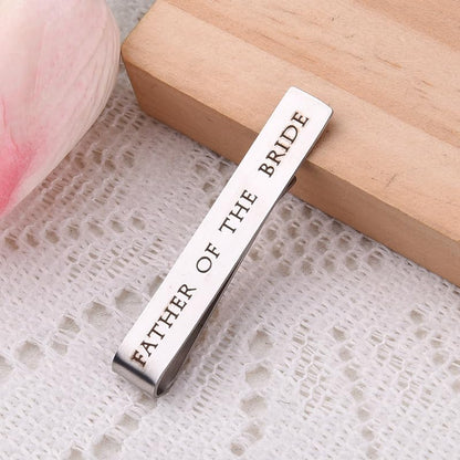 Step Father of The Bride Groom Gifts from Daughter Son, Stepfather of The Groom Bride Tie Clip Gifts for Wedding Day for Dad - style: father of bride