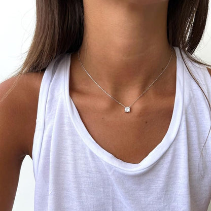 Dainty Choker Necklace for Women 18K Gold Plated Shining Dots Box Chain Sparkle Necklaces Cute Paperclip Link Herringbone Necklace Exquisite Jewelry Gifts for Mom Girlfriend - style: Z/Simple Diamond SL