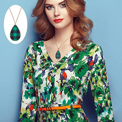 Ornaland 4 Pcs Leather Earrings Necklace Bracelet Set Print Earrings Faux Leather Necklace Multi-Layer Bracelet Jewelry Set Gifts for Women - color: A3