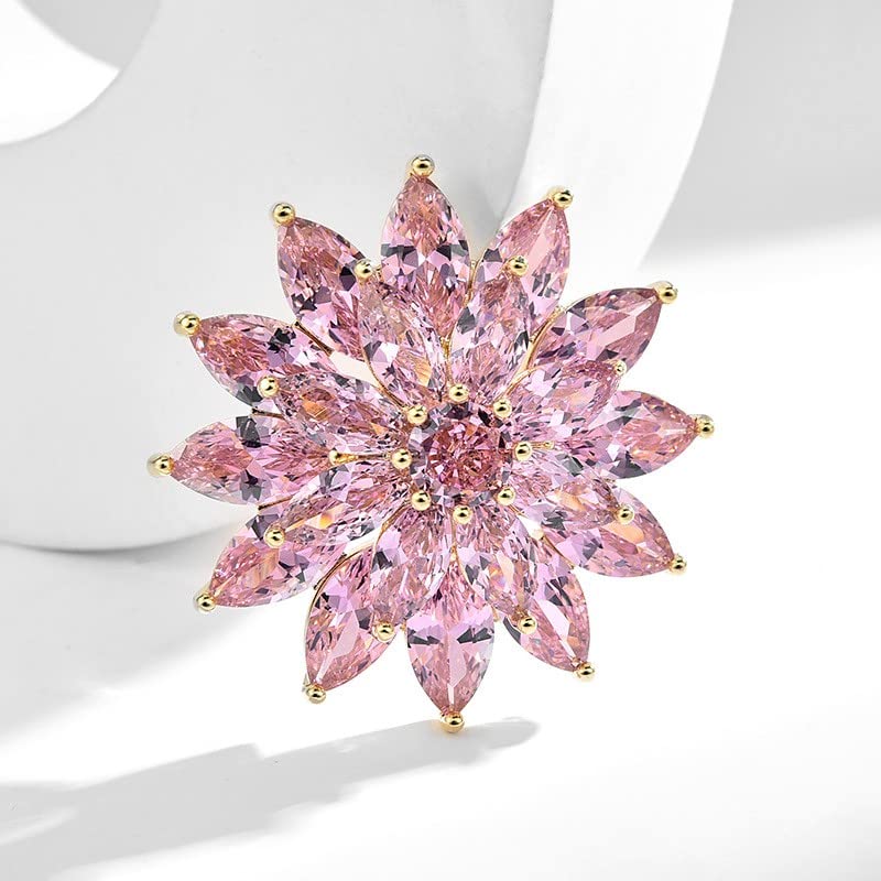 Flower Brooches for Women Girls Rhinestone Brooches Lapel Pins Hat Pins Birthday Gifts Jewelry Gifts for Mom Wife