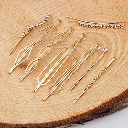 20Pcs Elegant Hair Barrettes Golden Metal Hair Clip Pearl Hair Pins | Alloy gold-plated imitation pearl hair accessories, gentle on hair. Hair barrettes Ideal for weddings, dances, and daily