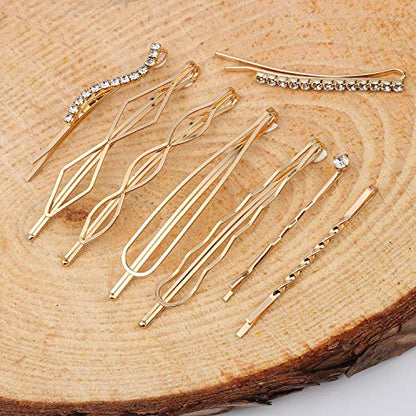 20Pcs Elegant Hair Barrettes Golden Metal Hair Clip Pearl Hair Pins | Alloy gold-plated imitation pearl hair accessories, gentle on hair. Hair barrettes Ideal for weddings, dances, and daily