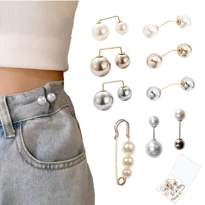 9 Pcs Pearl Brooch Pins, Jeans Button Pins,Safety Pins for Clothes Sweater Shawl Clips Pearl Brooches,Wedding Party for Women Girls - color: Bule