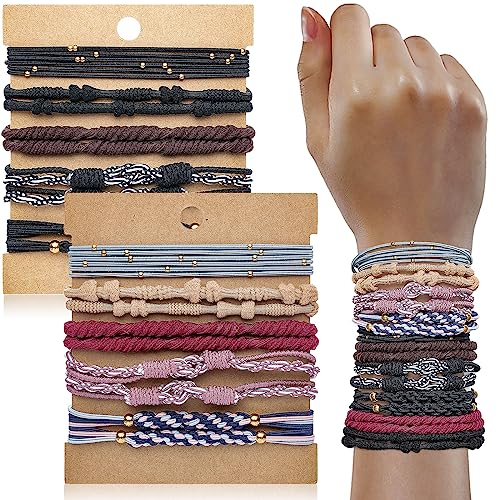 KANPRINCESS Boho Hair Ties For Girls, 20pcs Hair Tie Bracelet, Elastic Hair Ties, Hair Bands For Ponytails, Ponytail Holder For Daily Life, Sport, Cooking, Working - color: Set5
