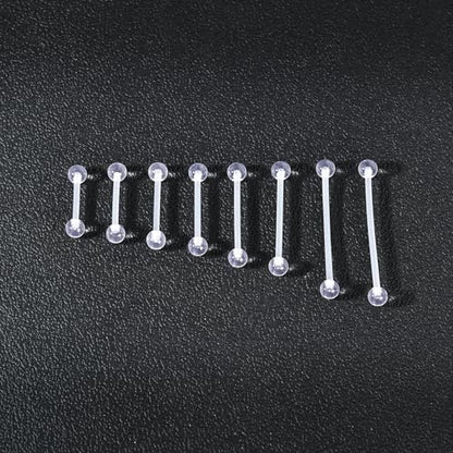 14G Clear Bioflex Flexible Acrylic Straight Bar Piercing | Tongue Rings Barbells Nipple Ring Retainer, For Work, Pregnancy, MRI, Surgery, 12MM-38MM - color: 21-38mm*2 PCS