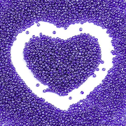 2mm Glass Seed Beads Bulk, Metallic Blue 12/0 Tiny Round Seed Bead, Small Mini Pony Craft Beads for Bracelet Necklace Wrist Jewelry Making Beading Weaving DIY Crafts Supplies - color: Metallic Blue