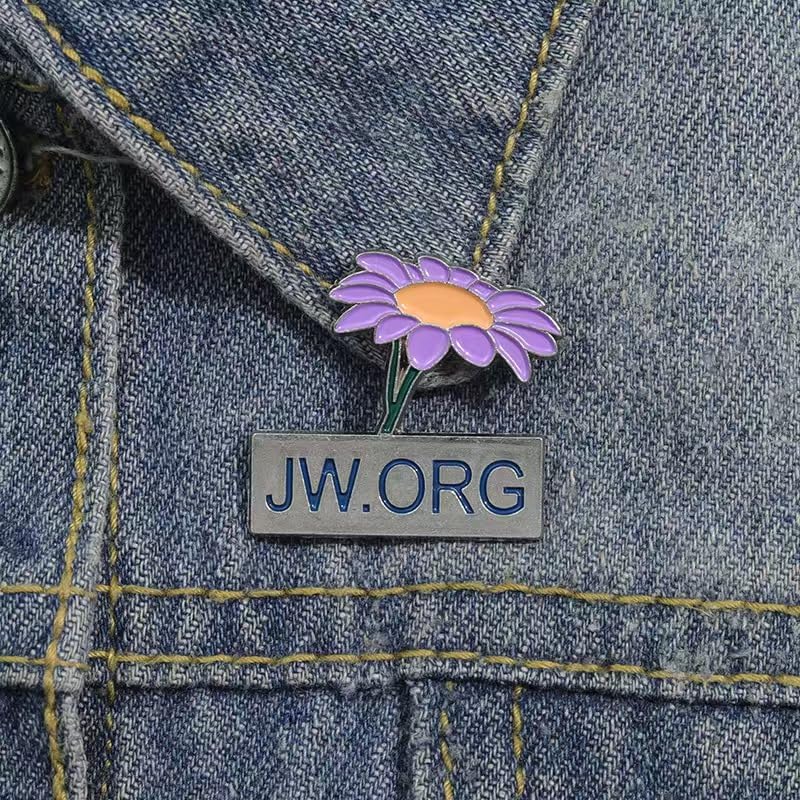 JW.ORG Enamel Pin,Purple Flower Design, Lapel Badge, 1.1 x 1.2 inches