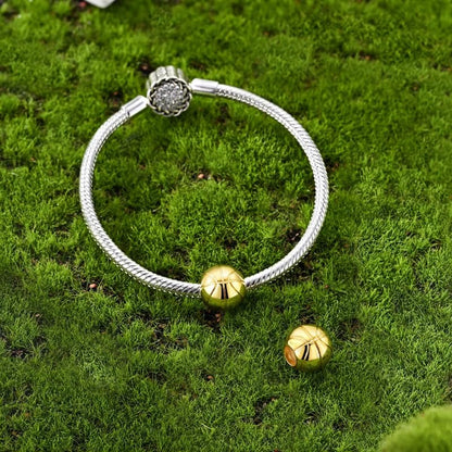 925 Sterling Silver Charms for Bracelets and Necklaces Beads Jewelry Charms for Women - color: Gold Basketball Charm