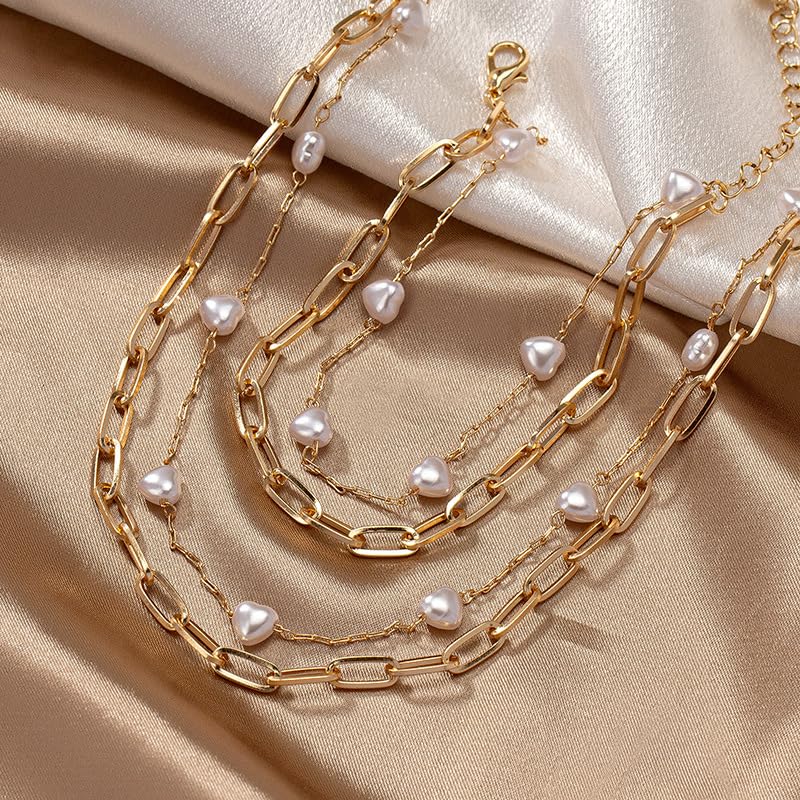 Pearl Necklace for Women Dainty Pearl Necklace Timeless Jewelry christmas gifts friendship gifts for women - color: D-Chain Pearl Necklace Jewelry Set
