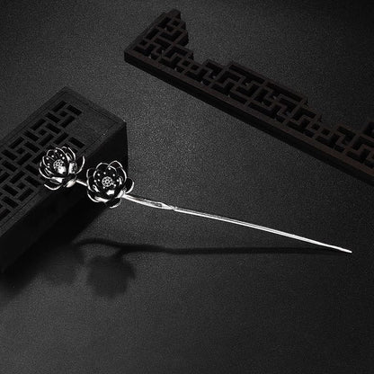 Hairpin Lotus Silver Chinese Hanfu Handmade - 1pcs 6.3inch Hair Stick, Hair Fork, Hair Clip, Hair Accessories for Women Girls Long Hair - color: Lotus