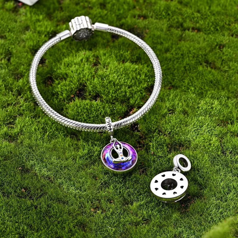 925 Sterling Silver Charms for Bracelets and Necklaces Beads Jewelry Charms for Women - color: Yoga Chakra Charm