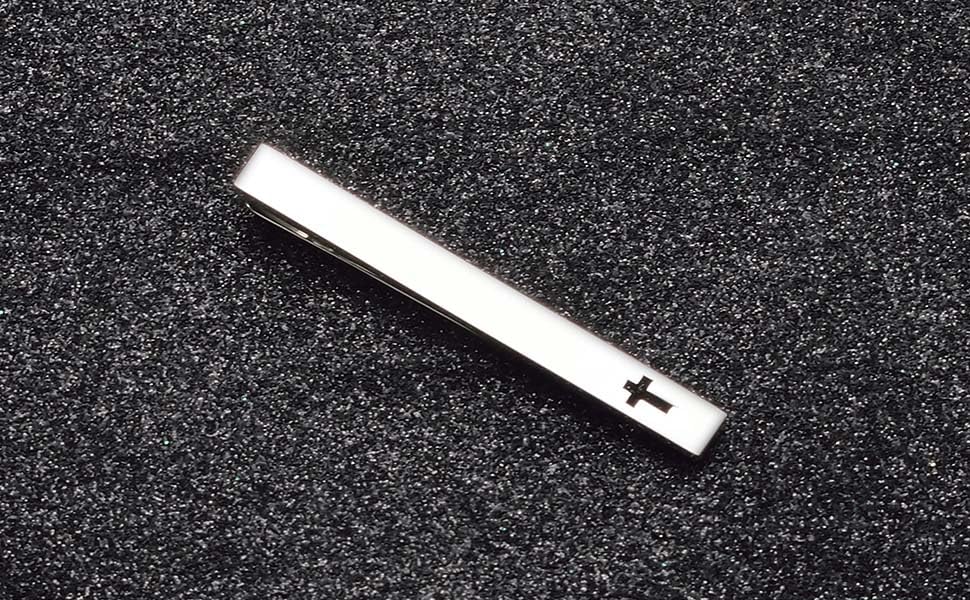 Unique Cross Tie Clips For Men Silver Black Gold Religious Christian Tie Clips For Men's Tie Accessories - style: cross tie clip silver